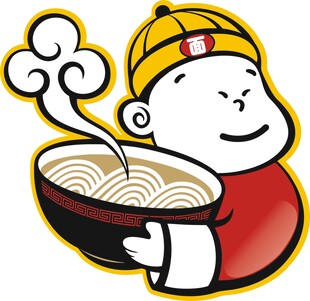 卡通皇帝端热面条