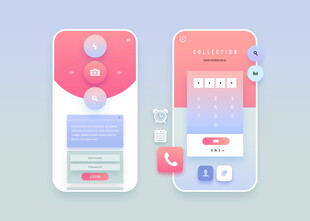 扁平插画小清新风格app页面九