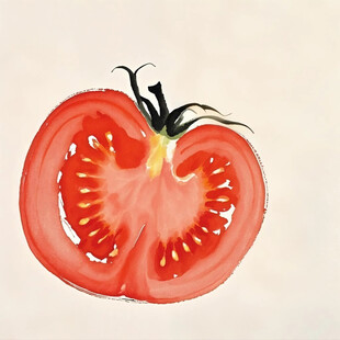 切开的鲜红番茄