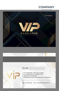 黑金VIP会员卡矢量素材