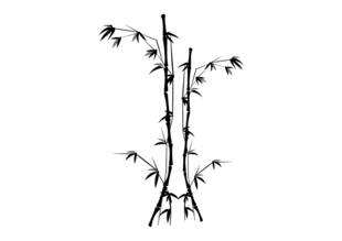 水墨风简约竹子图案
