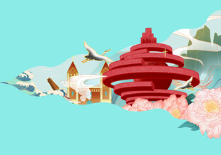 城市建筑插画