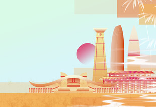城市建筑插画