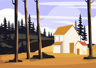 林间小屋风景
