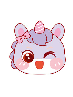 紫色马宝宝头生肖卡通插画图片
