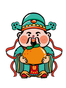 保佑财神橘子幸运卡通头像图片