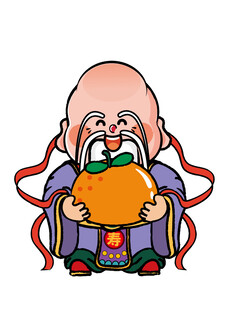 财神富贵吉祥橘子卡通头像图片