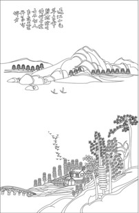 水墨山水图景