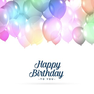 彩色气球生日祝福背景图