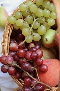 果篮中的多彩新鲜水果