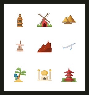 世界著名景点图标