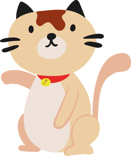 可爱站立猫咪卡通形象
