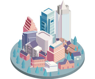 立体城市建筑群景观