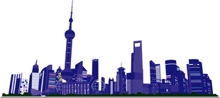 上海城市天际线剪影