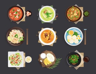 多样美食摆盘展示