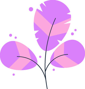 紫色渐变叶片插画图案