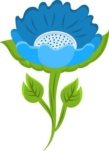 蓝色花朵插画