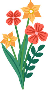 多彩花卉插画
