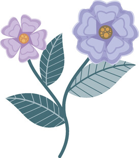 紫色花卉插画