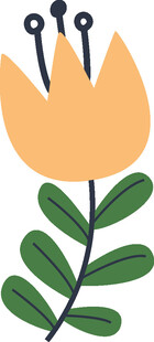 简约手绘花朵植物图案