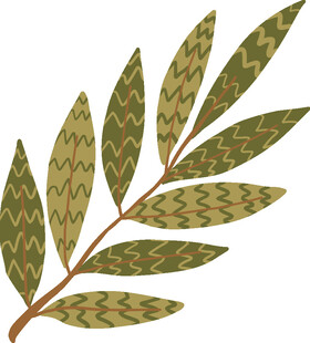 手绘花纹绿叶植物枝叶
