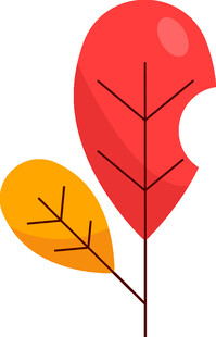 秋日双叶插画