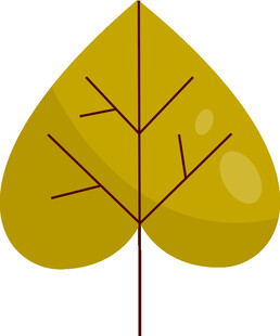 黄色心形叶片插画