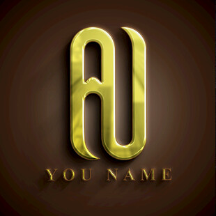 金色字母标志设计样机