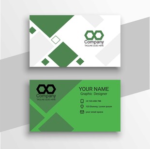 简约几何风绿色商务名片