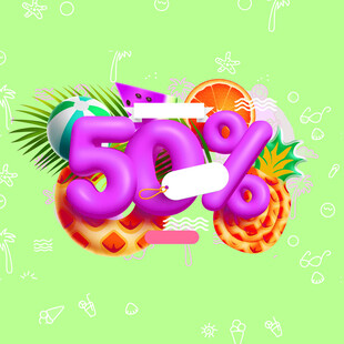 折扣促销夏日元素