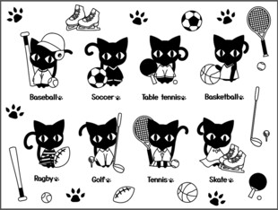 卡通猫咪棒球表情图片