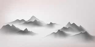 水墨风格山峦景观图