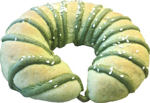 绿色螺旋花纹面包圈