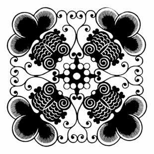 黑白对称花纹装饰图案