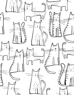 手绘猫咪图案背景图