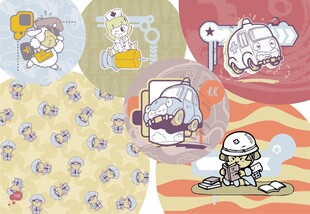 可爱卡通角色插画图案