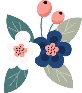 手绘花卉植物插画图案