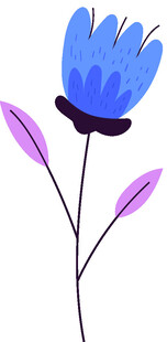 蓝色花朵插画
