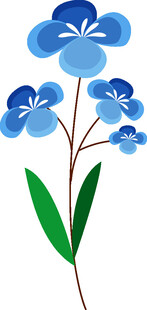 蓝色花朵插画