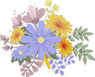 多彩花卉插画