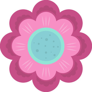 可爱多彩花朵图案