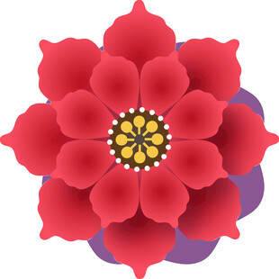 红色花朵图案设计