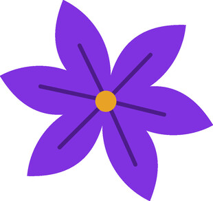 紫色六瓣花朵插画
