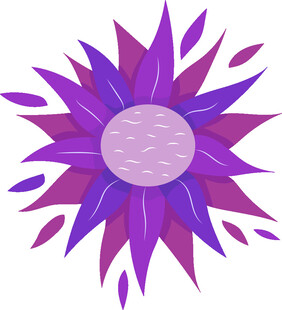 紫色抽象花朵图案设计