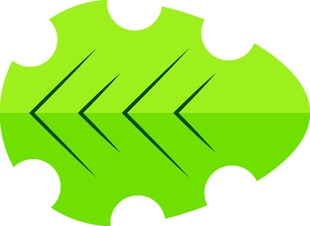 绿色箭头形状叶片图标