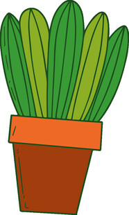 盆栽绿植仙人掌插画