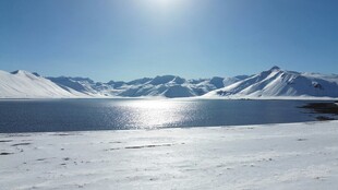 雪域湖光映雪山