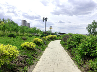 城市中的宁静步道景观