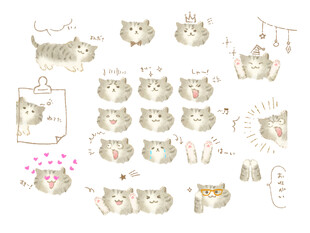 卡通可爱猫咪插画图案
