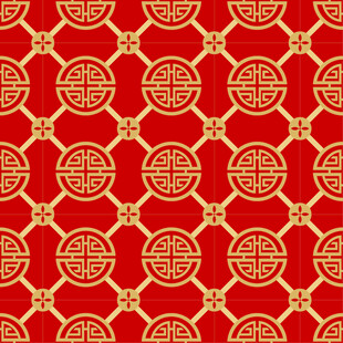 中式红色传统花纹图案